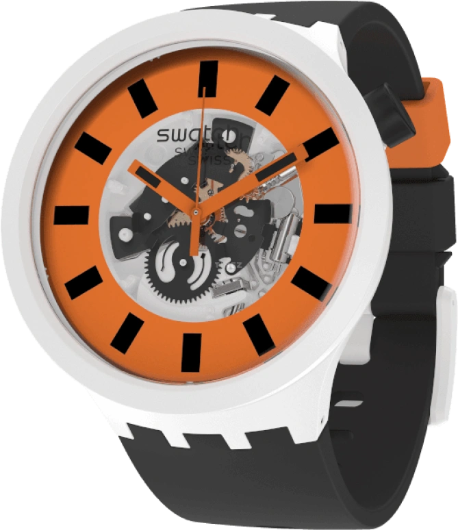 Swatch,THE BOLD 47mm,47mm,Bioceramic,Ceramic,Orange,SB03M104