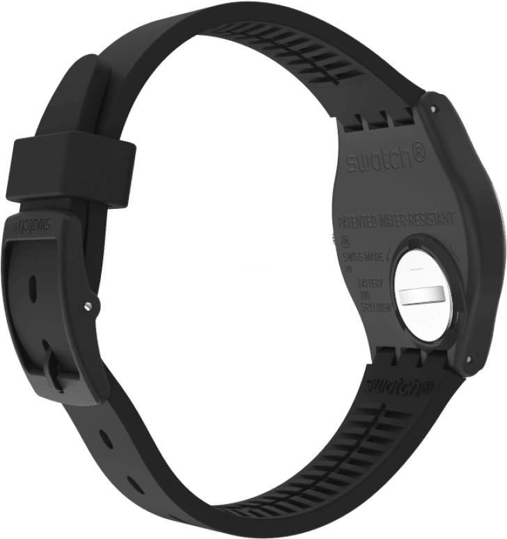 Swatch,Originals 39.20mm,39.20mm,Plastic,Black,Sapphire,Crystal Glass,Closed,GB757