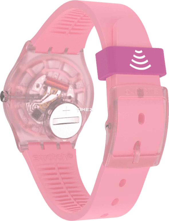 Swatch,Other 34mm,34mm,Plastic,Pink,Quartz,Sapphire,Crystal Glass,Round,SVHP101,SVHP101-5300