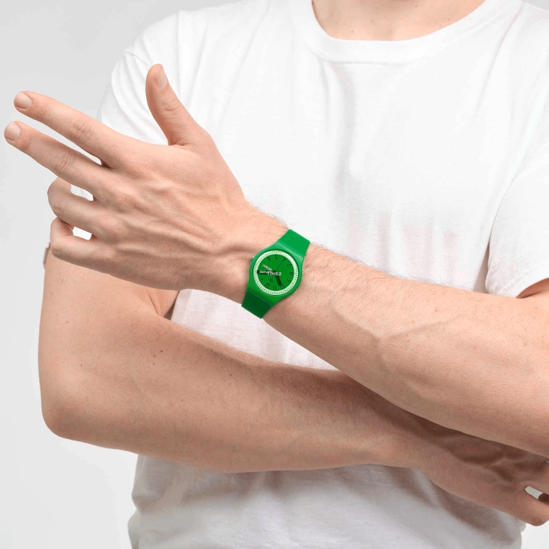 Swatch,Originals 41mm,41mm,Bio-sourced,Green,Quartz,Date,Day,SO29G704