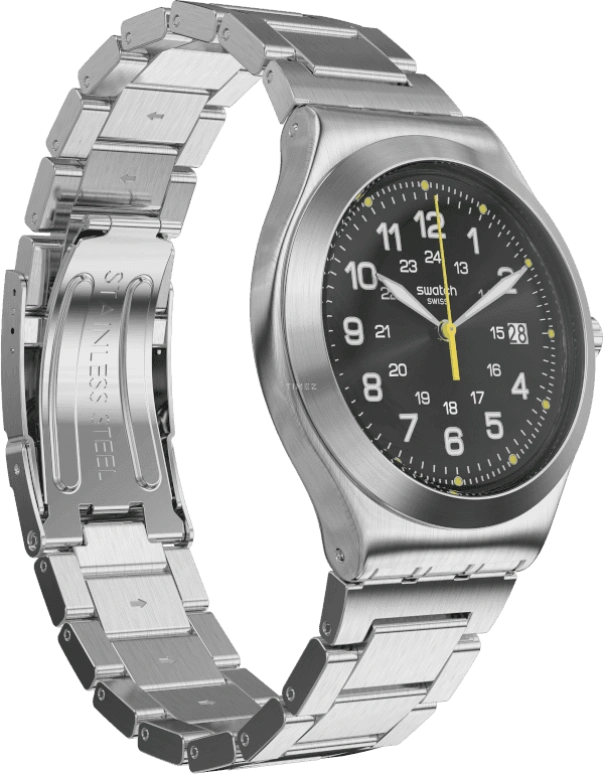 Swatch,IRONY 42.70mm,42.70mm,Stainless Steel,Black,YWS439G
