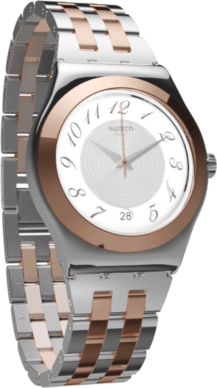 Swatch,IRONY 33mm,33mm,Stainless Steel,Silver White,Quartz,Day,Round,YLS454G