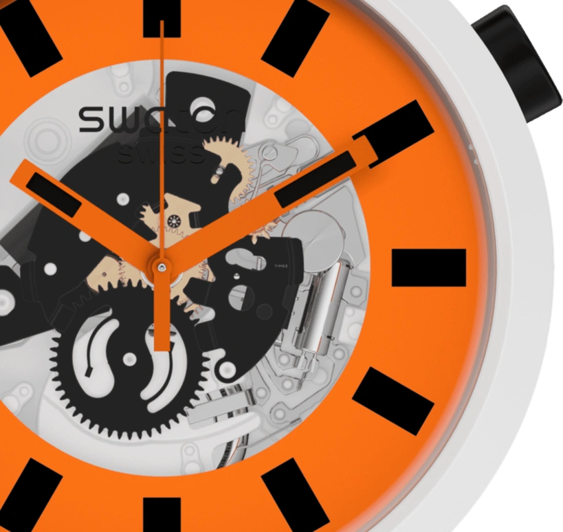 Swatch,THE BOLD 47mm,47mm,Bioceramic,Ceramic,Orange,SB03M104