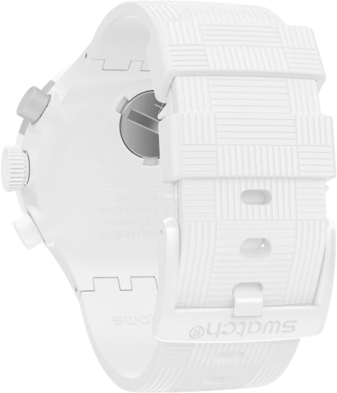 Swatch,THE BOLD 47mm,47mm,Plastic,White,Sapphire,Crystal Glass,SB02W400