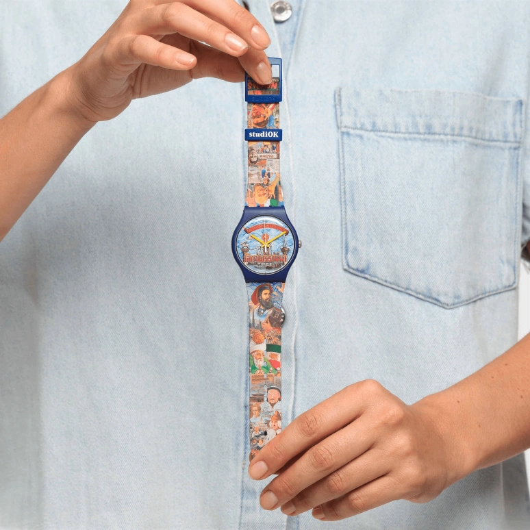 Swatch,Originals 41mm,41mm,Plastic,Multi-Color,Quartz,Sapphire,Crystal Glass,Round,SUOZ349