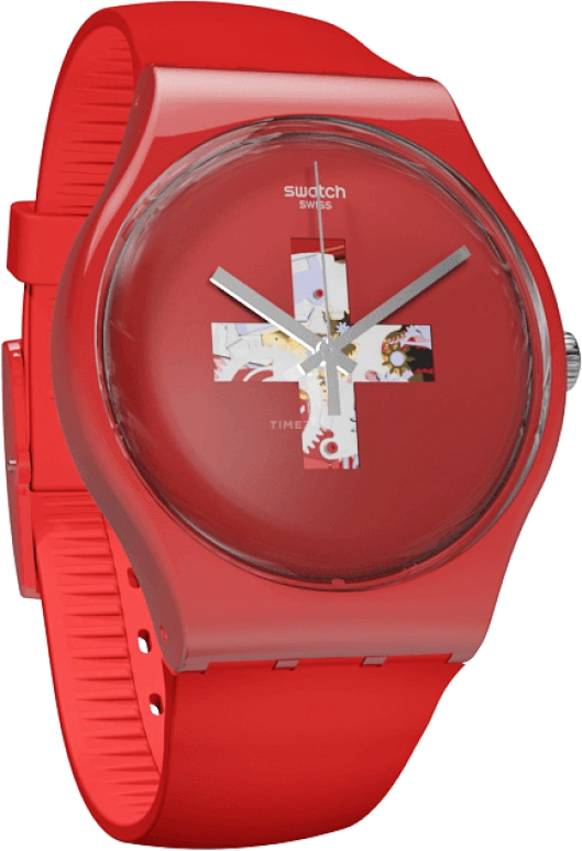 Swatch,Originals 41mm,41mm,Plastic,Red,SUOR106