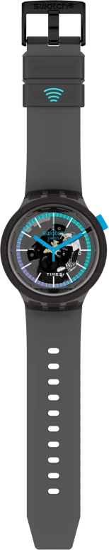 Swatch,THE BOLD 47mm,47mm,Plastic,Transparent,Black,Blue,Quartz,Round,Black,SO27B120,SO27B120-5300
