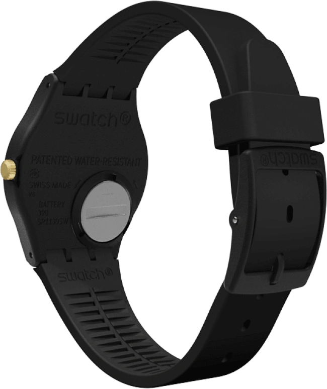 Swatch,Originals 34mm,34mm,Plastic,Black,Quartz,Round,GB274