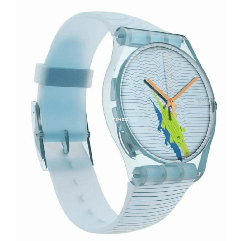 Swatch,Originals 41mm,41mm,Plastic,Blue,Quartz,Round,Ice Blue,SUOS107
