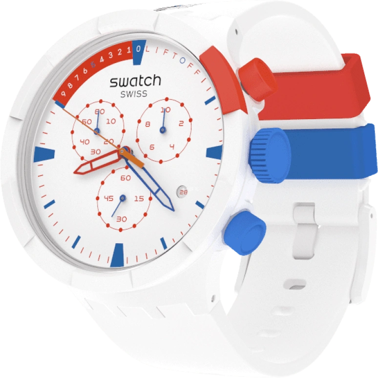 Swatch,THE BOLD 47mm,47mm,Bioceramic,Ceramic,White,Sapphire,Crystal Glass,SB04Z400
