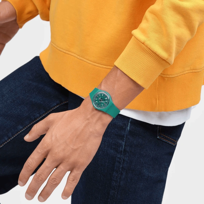 Swatch,Originals 34mm,34mm,Bio-sourced,Transparent,Quartz,Round,Blue,SO28G108