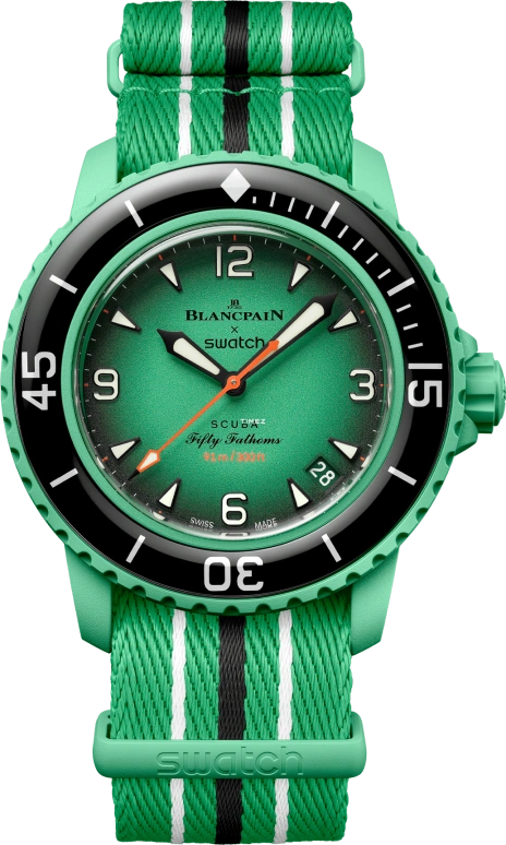 Swatch,BIOCERAMIC 42.30mm,42.30mm,Bioceramic,Green,Black,Automatic,Day,Glass,SO35I100C