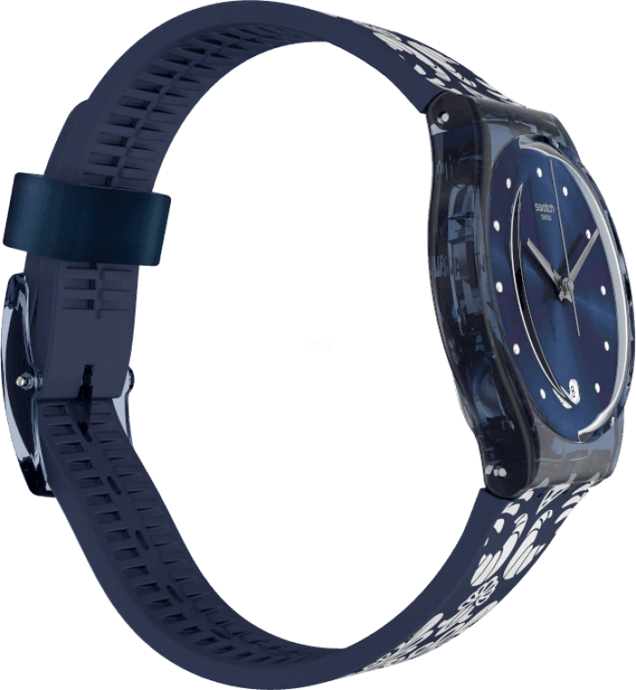 Swatch,Originals 34mm,34mm,Plastic,Blue,GN413