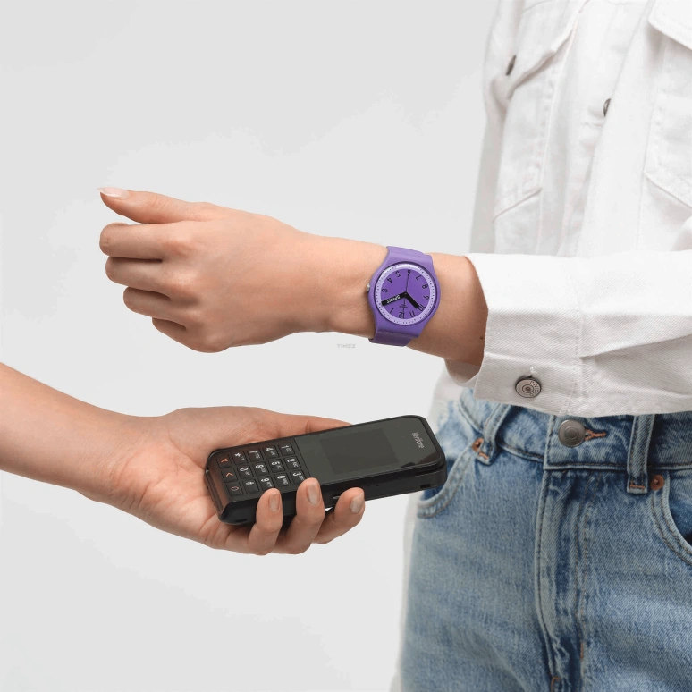 Swatch,Other 41mm,41mm,Bio-sourced,Purple,Quartz,Sapphire,Crystal Glass,Round,SO29V100,SO29V100-5300