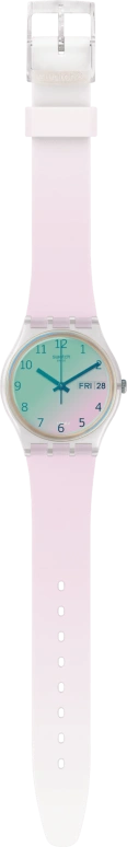 Swatch,Originals 34mm,34mm,Plastic,Pink,Green,Sapphire,Crystal Glass,GE714