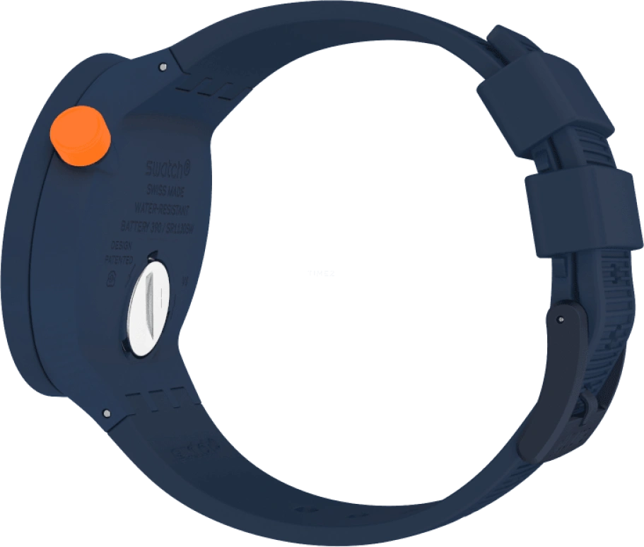 Swatch,THE BOLD 47mm,47mm,Plastic,Blue,Closed,SO27N110