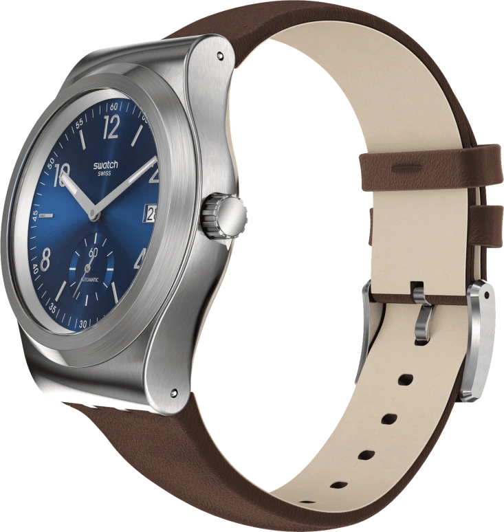 Swatch,IRONY 42mm,42mm,Stainless Steel,Blue,Open,SY23S410