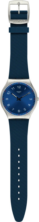 Swatch,SKIN 42mm,42mm,Stainless Steel,Blue,Quartz,Round,Silver,SS07S102