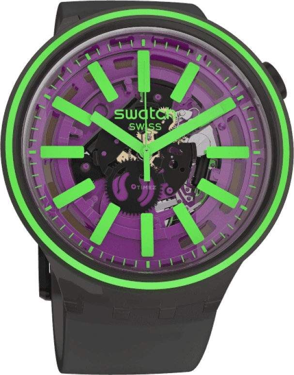 Swatch,THE BOLD 47mm,47mm,Plastic,Purple,SO27B113