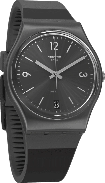 Swatch,Originals 34mm,34mm,Plastic,Black,Quartz,Round,GB430