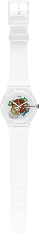 Swatch,Originals 41mm,41mm,Bio-sourced,Transparent,Quartz,Sapphire,Crystal Glass,Round,SO29K104,SO29K104-S06