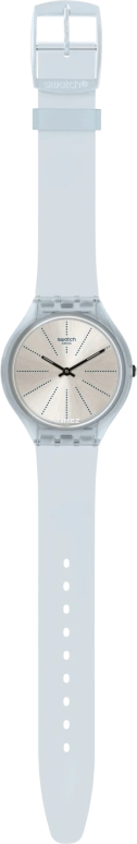 Swatch,SKIN 36.80mm,36.80mm,Plastic,Silver,Quartz,Tonneau,Transparent,SVOS101