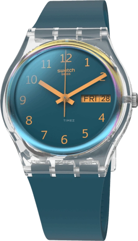 Swatch,Originals 34x39.20mm,34x39.20mm,Plastic,Coffee,Cyan,GE721
