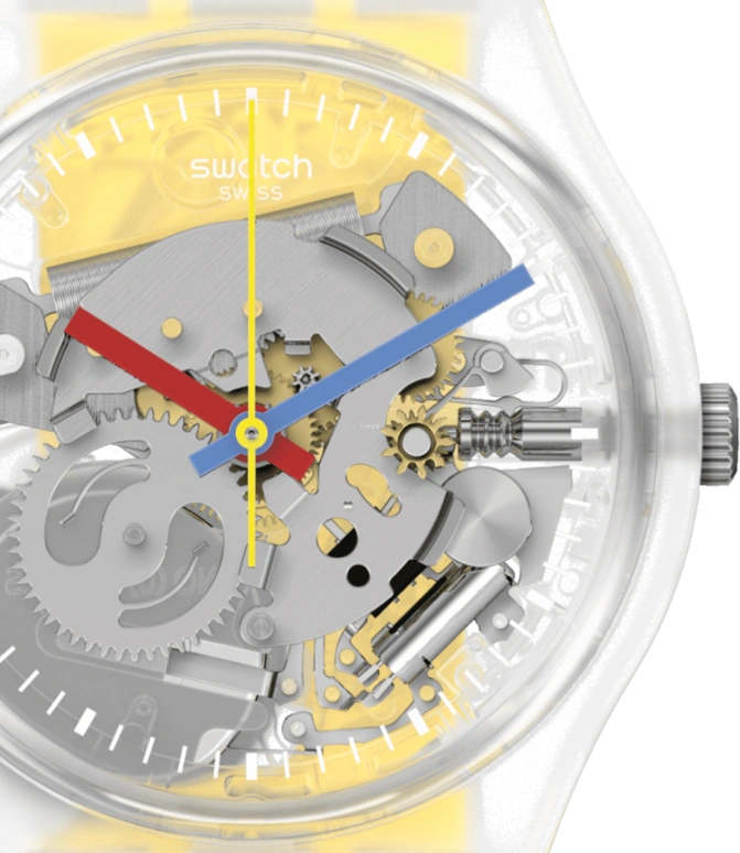 Swatch,CLEAR 34mm,34mm,Open,GE291