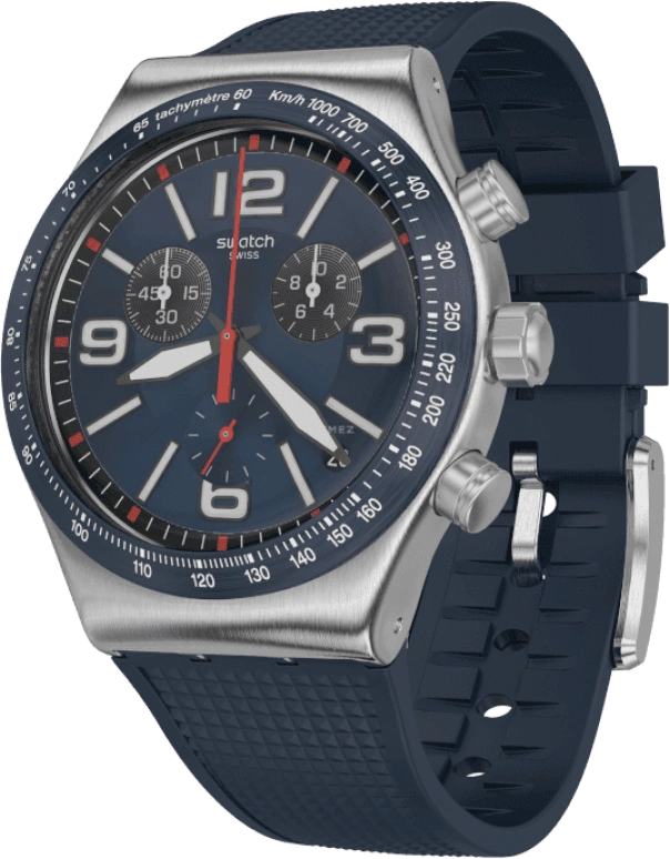 Swatch,IRONY 43mm,43mm,Stainless Steel,Blue,YVS454