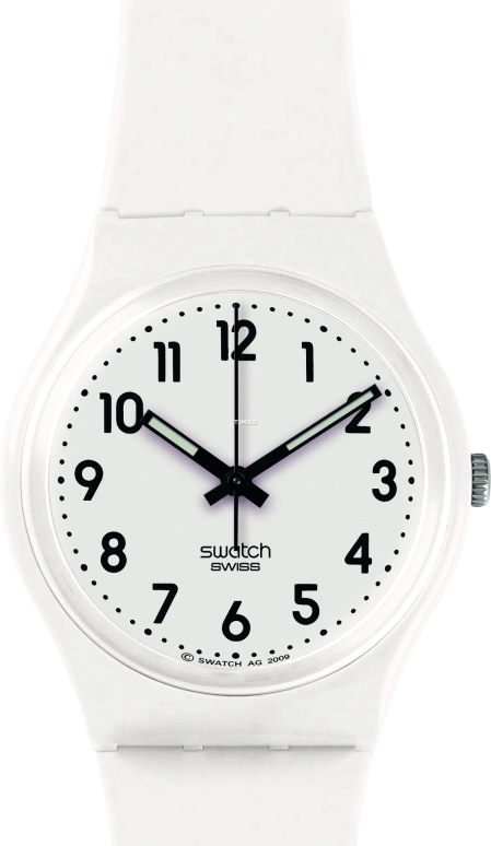 Swatch,Originals 34mm,34mm,Plastic,White,Quartz,Round,GW151O