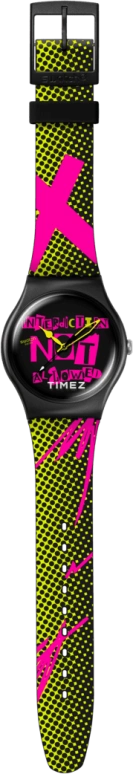 Swatch,NO RULES 41mm,41mm,Bioceramic,Multi-Color,Pink,Black,Automatic,Bio-sourced,Glass,Round,SO32B121