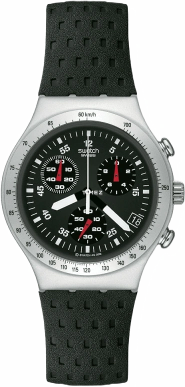Swatch,Other 39mm,39mm,Aluminium,Black,Quartz,Chronograph,Day,YCS4024