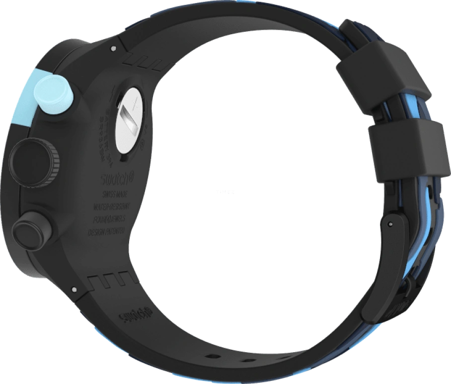 Swatch,THE BOLD 47mm,47mm,Plastic,Black,Sapphire,Crystal Glass,Closed,SB02B408