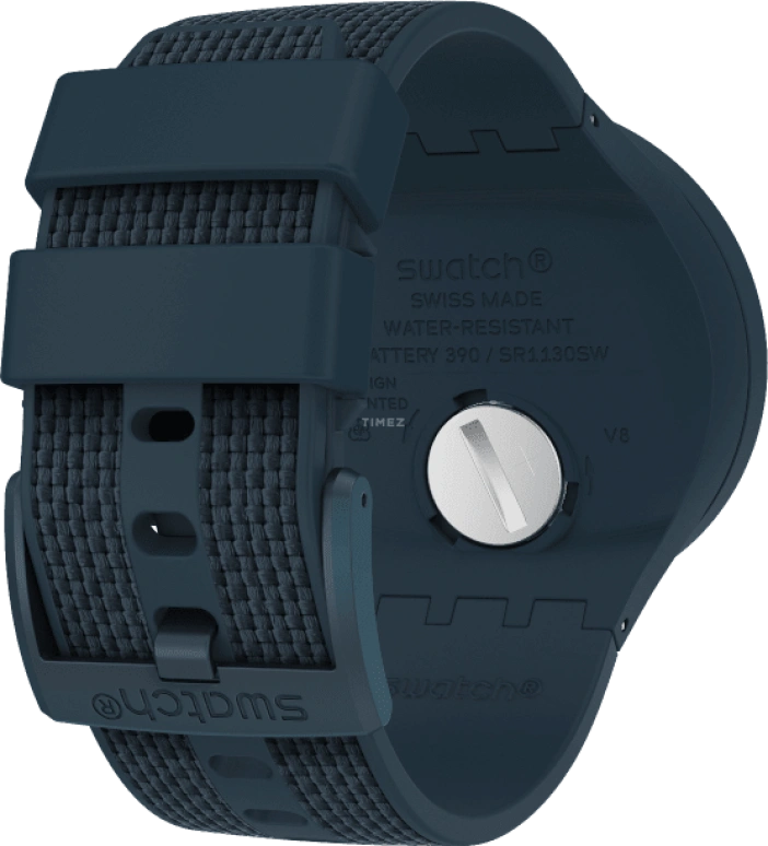 Swatch,THE BOLD 47mm,47mm,Plastic,Blue,Sapphire,Crystal Glass,Closed,SO27N107
