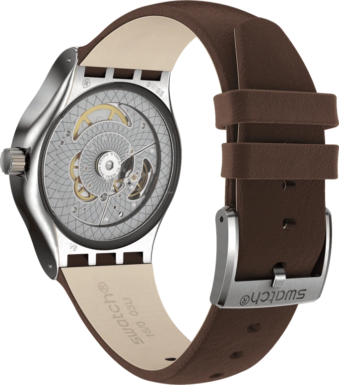 Swatch,IRONY 42mm,42mm,Stainless Steel,Blue,Open,SY23S410