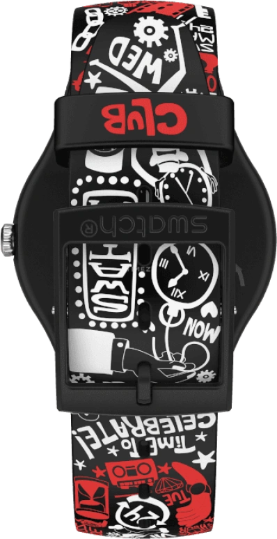 Swatch,Originals 41mm,41mm,Plastic,Black,SUOZ322