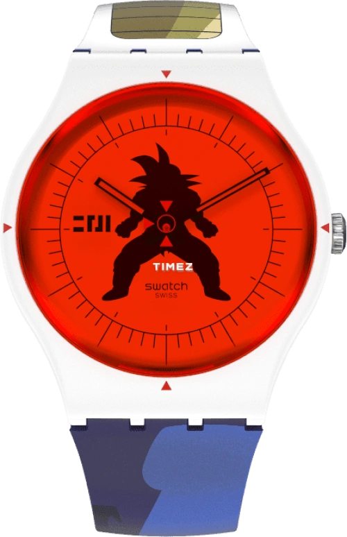 Swatch,Other 41mm,41mm,Plastic,Red,Black,Quartz,Sapphire,Crystal Glass,Round,SUOZ348