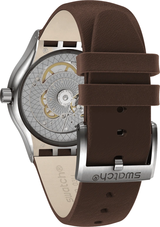 Swatch,IRONY 42mm,42mm,Stainless Steel,Blue,Open,SY23S410