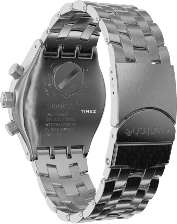 Swatch,IRONY 43mm,43mm,Stainless Steel,Grey,Quartz,Chronograph,Day,YVS447G
