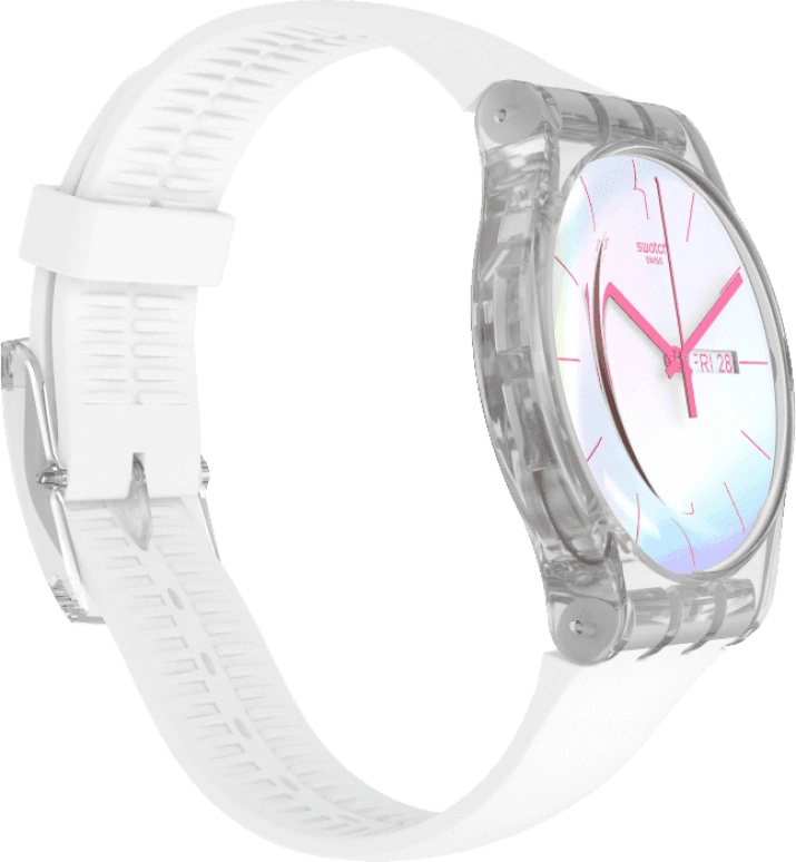 Swatch,Originals 41mm,41mm,Plastic,Blue,Pink,Sapphire,Crystal Glass,SUOK713