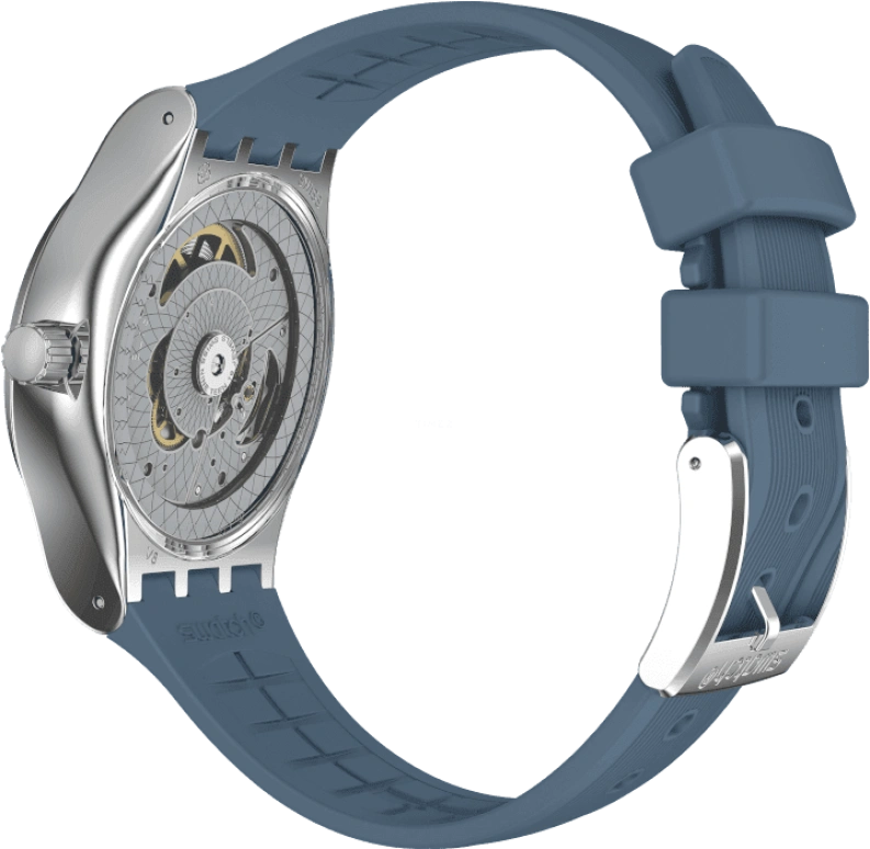 Swatch,IRONY 42mm,42mm,Stainless Steel,Blue,Open,YIS430