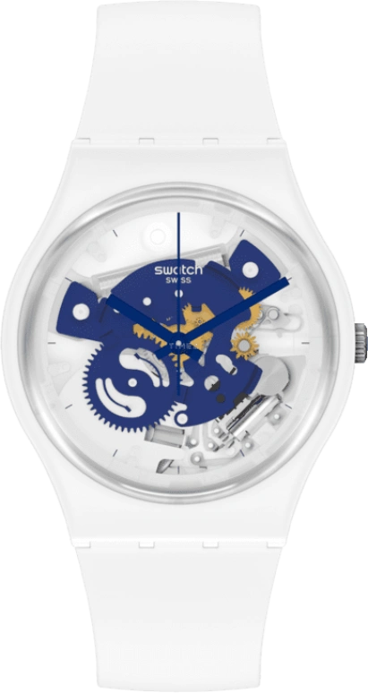 Swatch,Originals 34mm,34mm,Ceramic,Skeleton,Quartz,Sapphire,Crystal Glass,White,SO31W103