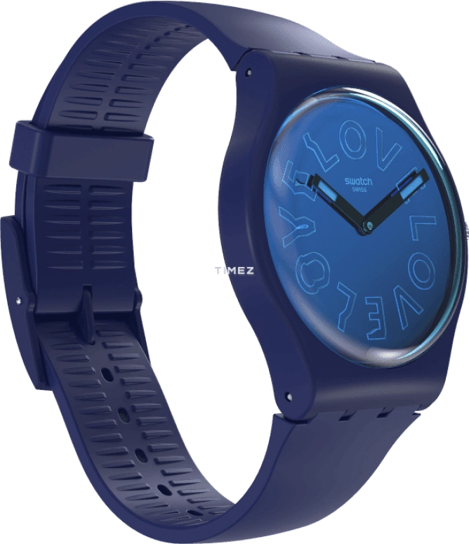 Swatch,Originals 41mm,41mm,Bio-sourced,Blue,Quartz,Sapphire,Crystal Glass,Round,SO29N107
