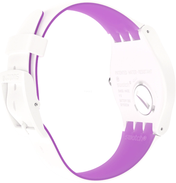 Swatch,Originals 41mm,41mm,Plastic,White,Sapphire,Crystal Glass,SUOW173