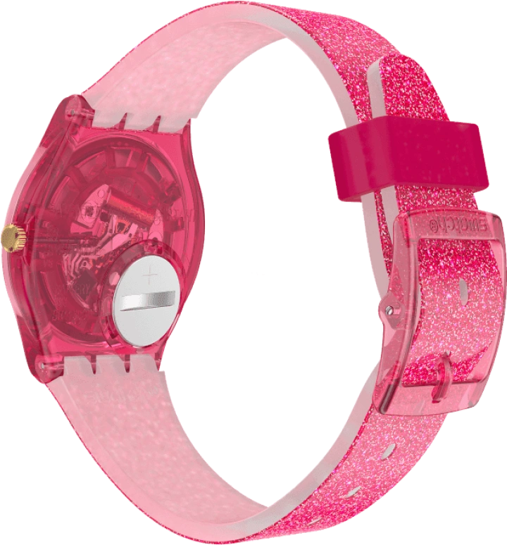 Swatch,Originals 34mm,34mm,Plastic,Pink,Sapphire,Crystal Glass,GP169