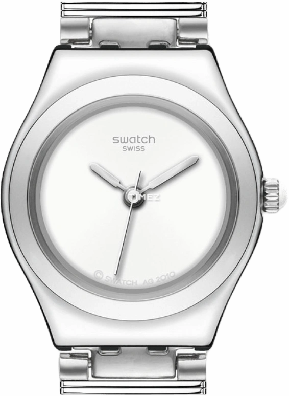 Swatch,Other 35mm,35mm,Stainless Steel,White,Quartz,Sapphire,Tonneau,YSS266M