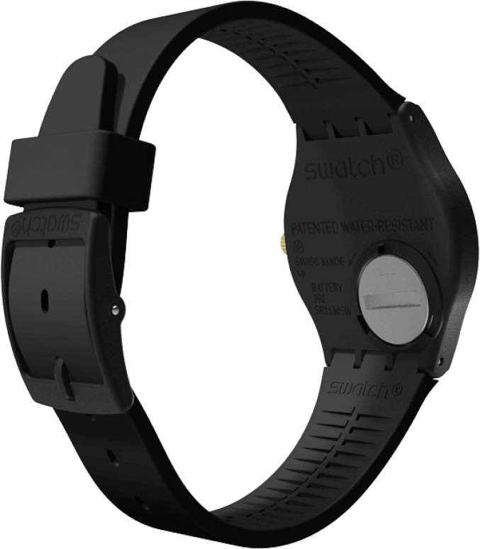 Swatch,Originals 34mm,34mm,Plastic,Black,Quartz,Round,GB274
