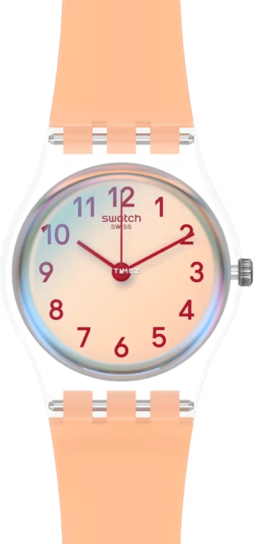 Swatch,Originals 25mm,25mm,Plastic,Orange,Quartz,Tonneau,White,LK395