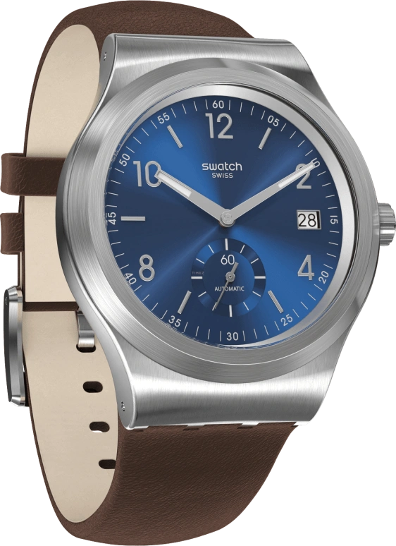 Swatch,IRONY 42mm,42mm,Stainless Steel,Blue,Open,SY23S410