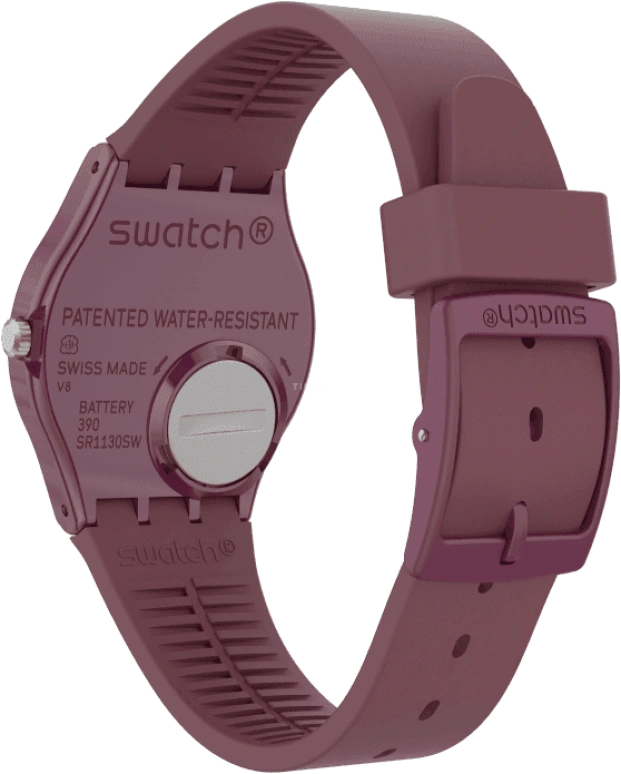 Swatch,Originals 34mm,34mm,Plastic,Purple Red,Closed,GR405